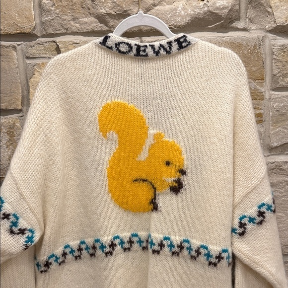 Loewe Obersized Graphic Cream Knit Cardigan with Pockets -size S- NEW - Picture 11 of 12
